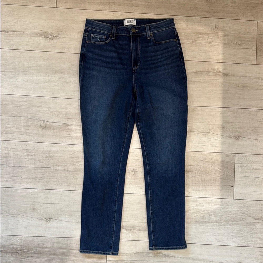 PAIGE Women's Dark Blue High-Rise Jeans- Hoxton Slim size 30
